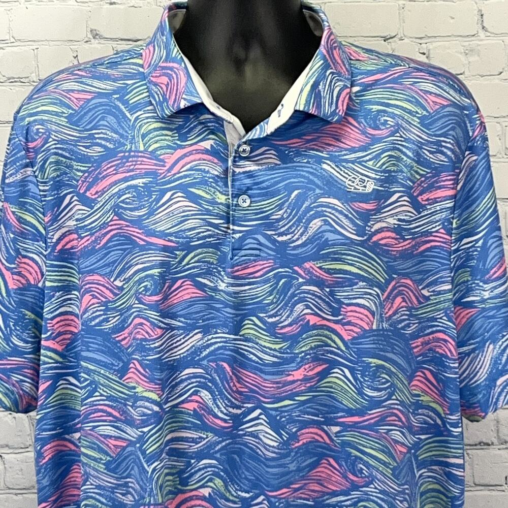 Good Good Makin Waves Golf Polo Shirt Golfing Golfer Blue Mens 2XL XXL 2XLarge